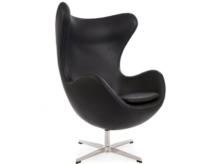 Black Leather Egg Chair | Retro Chairs Funky Armchairs